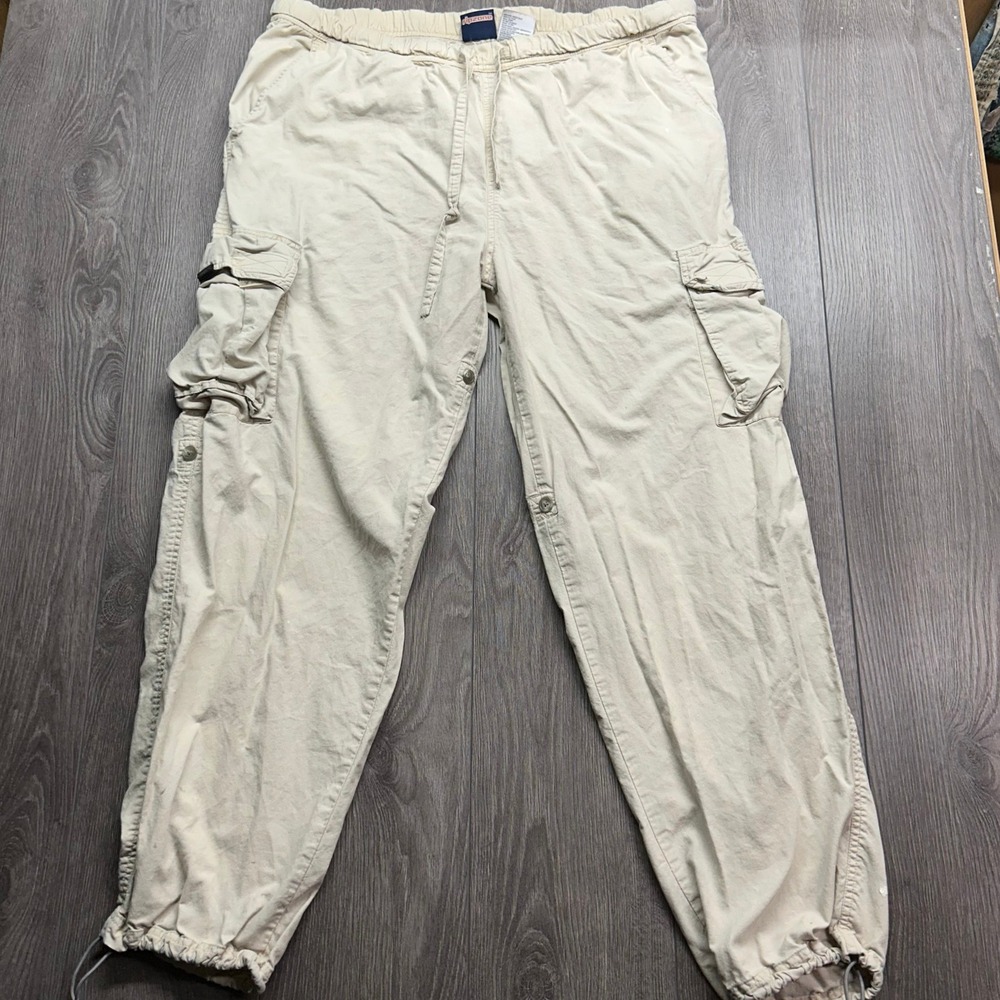 Vintage Ripzone Boardriding Co Men Cargo Pants Beige Cotton Skate Y2K Large